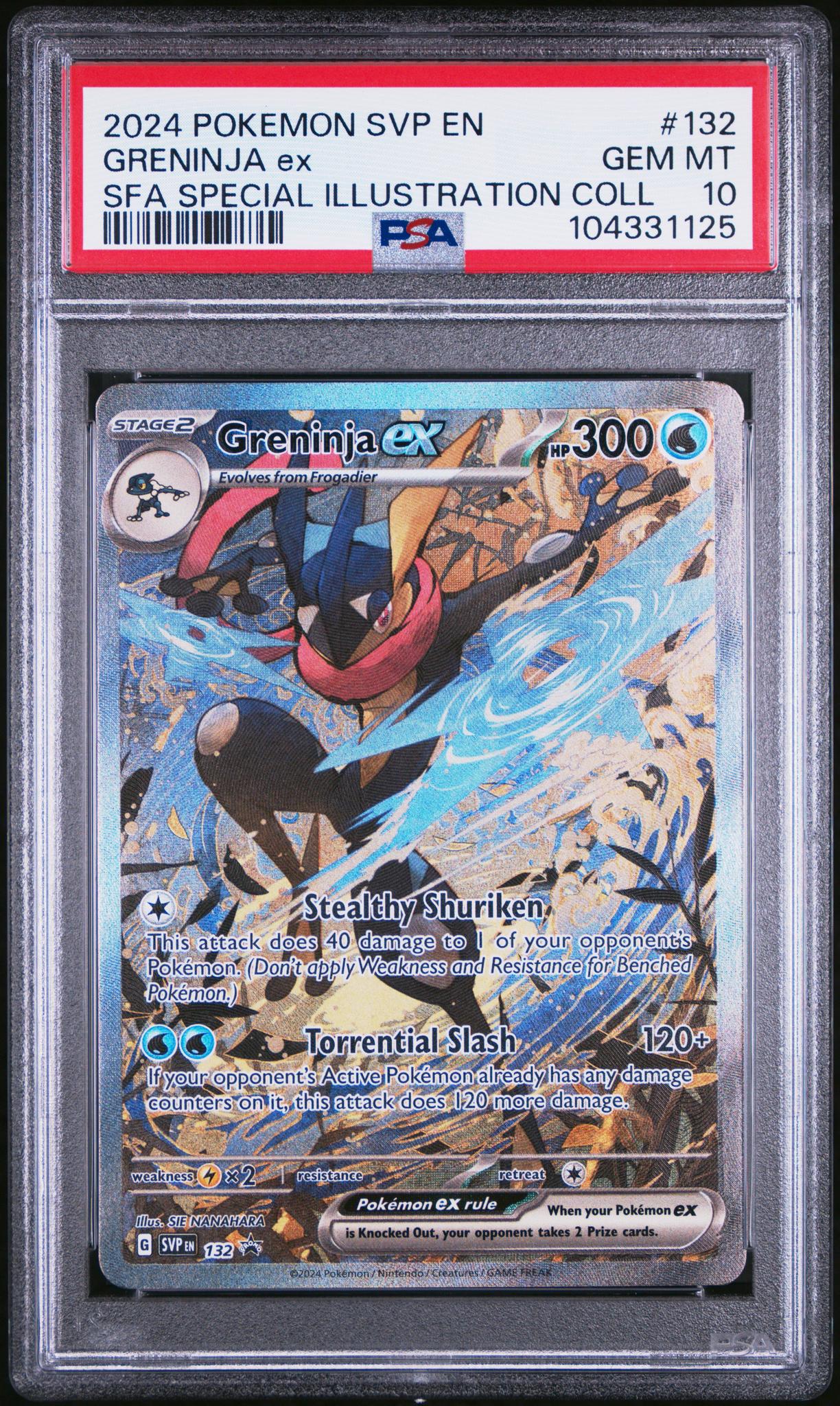104331125_1_20260108113700_1.jpg 2024 Pokemon Scarlet and Violet Black Star Promo Shrouded Fable Special Illustration Collection Greninja Ex #132 PSA 10 - Image 1