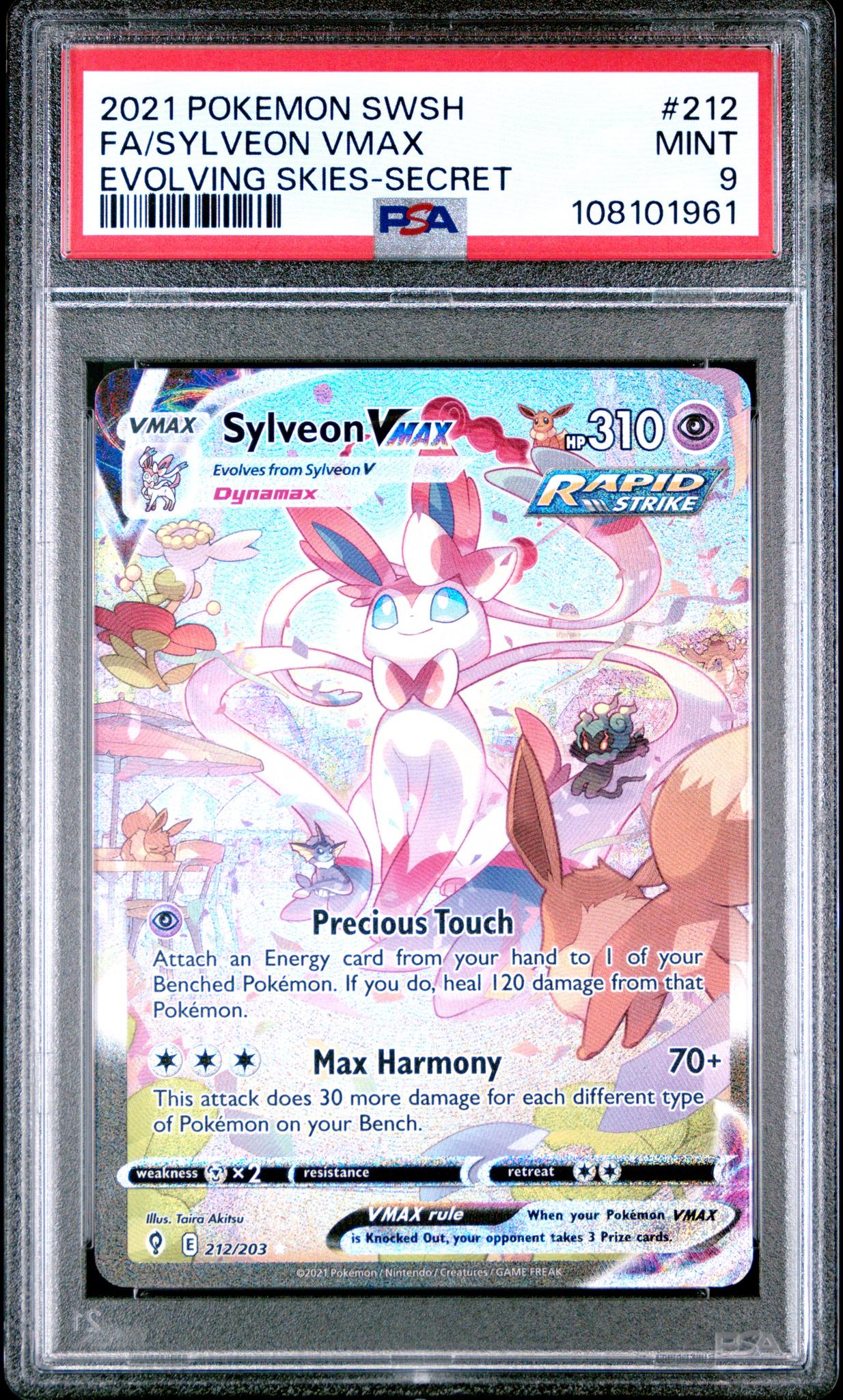 108101961_1_20260209193711_1.jpg 2021 Pokemon Sword and Shield Evolving Skies Secret Rare Sylveon Vmax #212 PSA 9 - Image 1