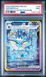 2025 Pokemon Scarlet and Violet Prismatic Evolutions Special Illustration Rare Vaporeon Ex #149 PSA 9