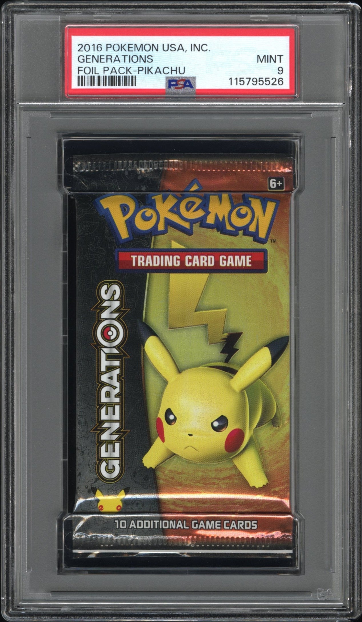 115795526_1_20260108115723_1.jpg 2016 Pokemon Usa, Inc. Generations Foil Pack Pikachu Foil Pack PSA 9 - Image 1