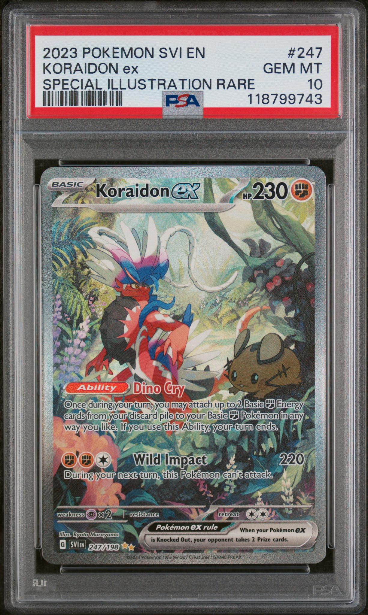 118799743_1_20250811164605_1.jpg 2023 Pokemon Scarlet and Violet Special Illustration Rare Koraidon Ex #247 PSA 10 - Image 1