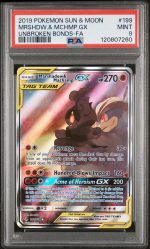 2019 Pokemon Sun and Moon Unbroken Bonds Machamp/Marshadow Gx #199 PSA 9