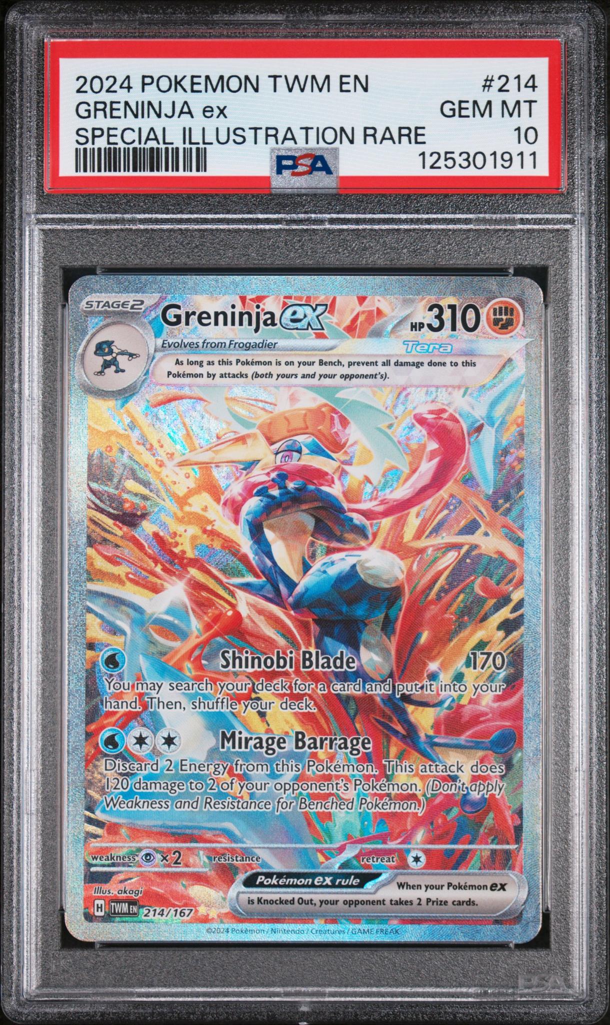 125301911_1_20260108142659_1.jpg 2024 Pokemon Twilight Masquerade Special Illustration Rare Greninja Ex #214 PSA 10 - Image 1