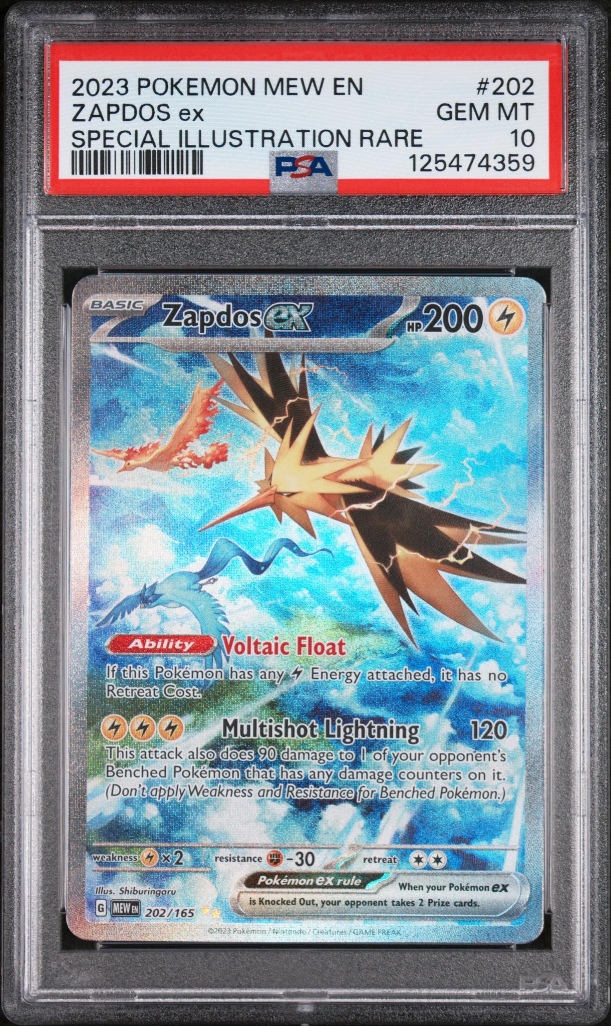 125474359_1_20251231133106_1.jpg 2023 Pokemon Scarlet and Violet 151 Special Illustration Rare Zapdos Ex #202 PSA 10 - Image 1