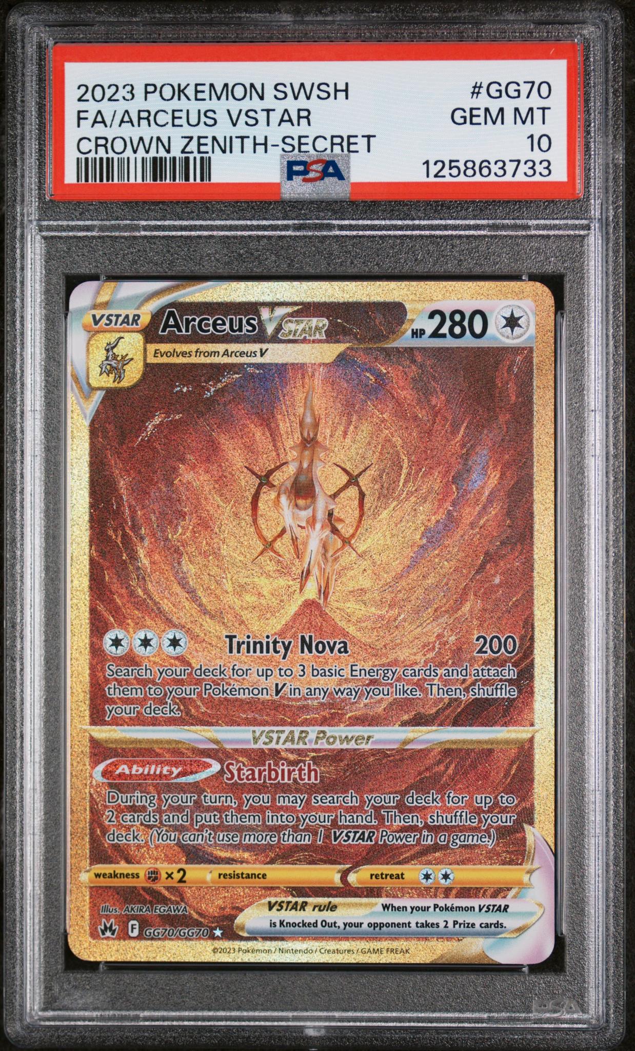 125863733_1_20251209001252_1.jpg 2023 Pokemon Sword and Shield Crown Zenith Secret Rare Arceus Vstar #GG70 PSA 10 - Image 1