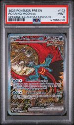 2025 Pokemon Scarlet and Violet Prismatic Evolutions Special Illustration Rare Roaring Moon Ex #162 PSA 9