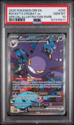 2025 Pokemon Destined Rivals Special Illustration Rare Team Rocket's Crobat Ex #234 PSA 10