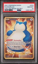 2021 Pokemon Sword and Shield Chilling Reign Secret Rare Snorlax #224 PSA 10