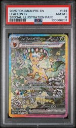 2025 Pokemon Scarlet and Violet Prismatic Evolutions Special Illustration Rare Leafeon Ex #144 PSA 8