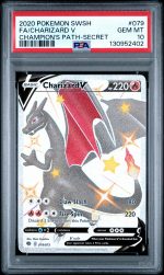 2020 Pokemon Sword and Shield Champion's Path Secret Rare Charizard V #79 /73 PSA 10