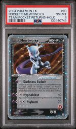 2004 Pokemon Ex Team Rocket Returns Holo Rocket's Mewtwo Ex #99 PSA 8