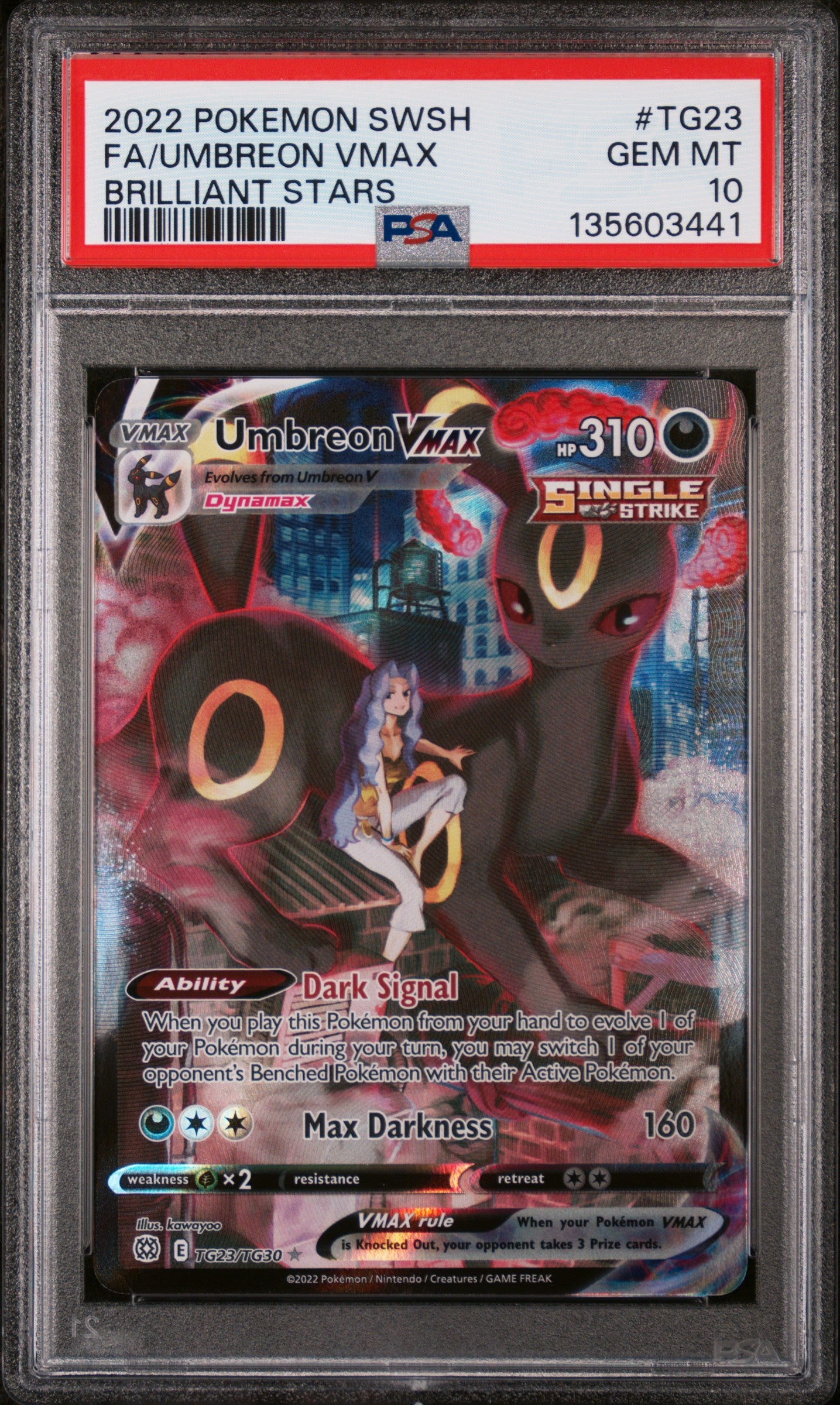 135603441_1_20260123185704_1.jpg 2022 Pokemon Sword and Shield Brilliant Stars Trainer Gallery Umbreon Vmax #TG23 PSA 10 - Image 1