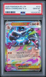 2025 Pokemon Mega Evolution Phantasmal Flames Mega Charizard X Ex #13 PSA 10