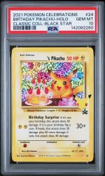 2021 Pokemon Black Star Promo Celebrations Classic Collection Holo Birthday Pikachu #24 PSA 10