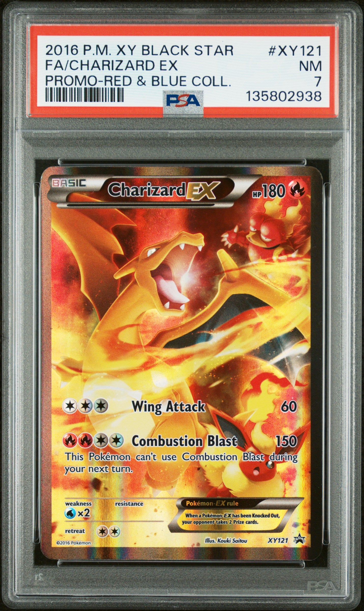 1773344504628040681_1_20260312194158_1.jpg 2016 Pokemon XY Black Star Promo Red and Blue Collection Charizard Ex #XY121 PSA 7 - Image 1
