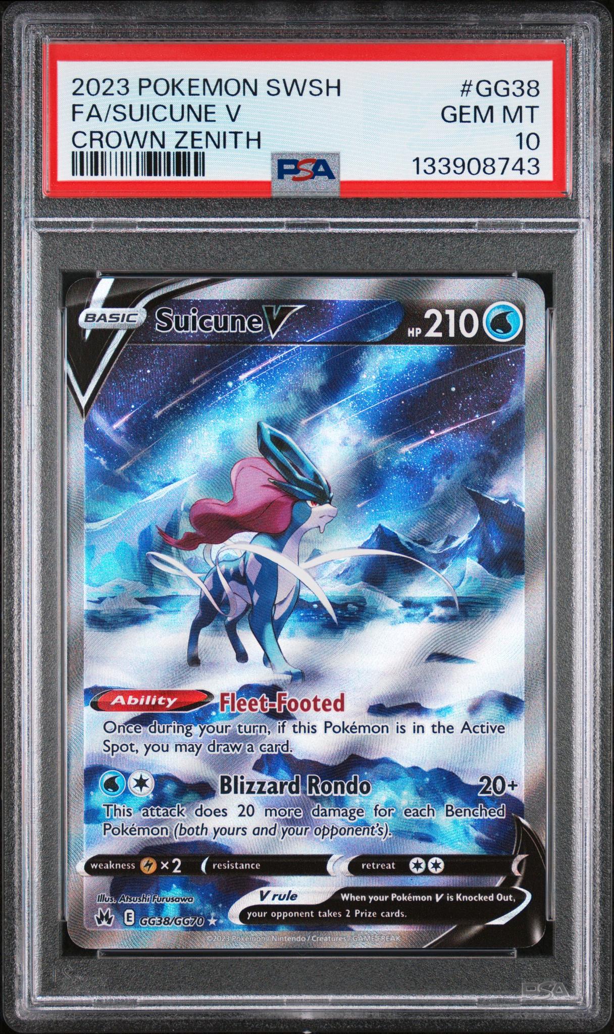1773344634312050371_1_20260312194410_1.jpg 2023 Pokemon Sword and Shield Crown Zenith Galarian Gallery Suicune V #GG38 PSA 10 - Image 1