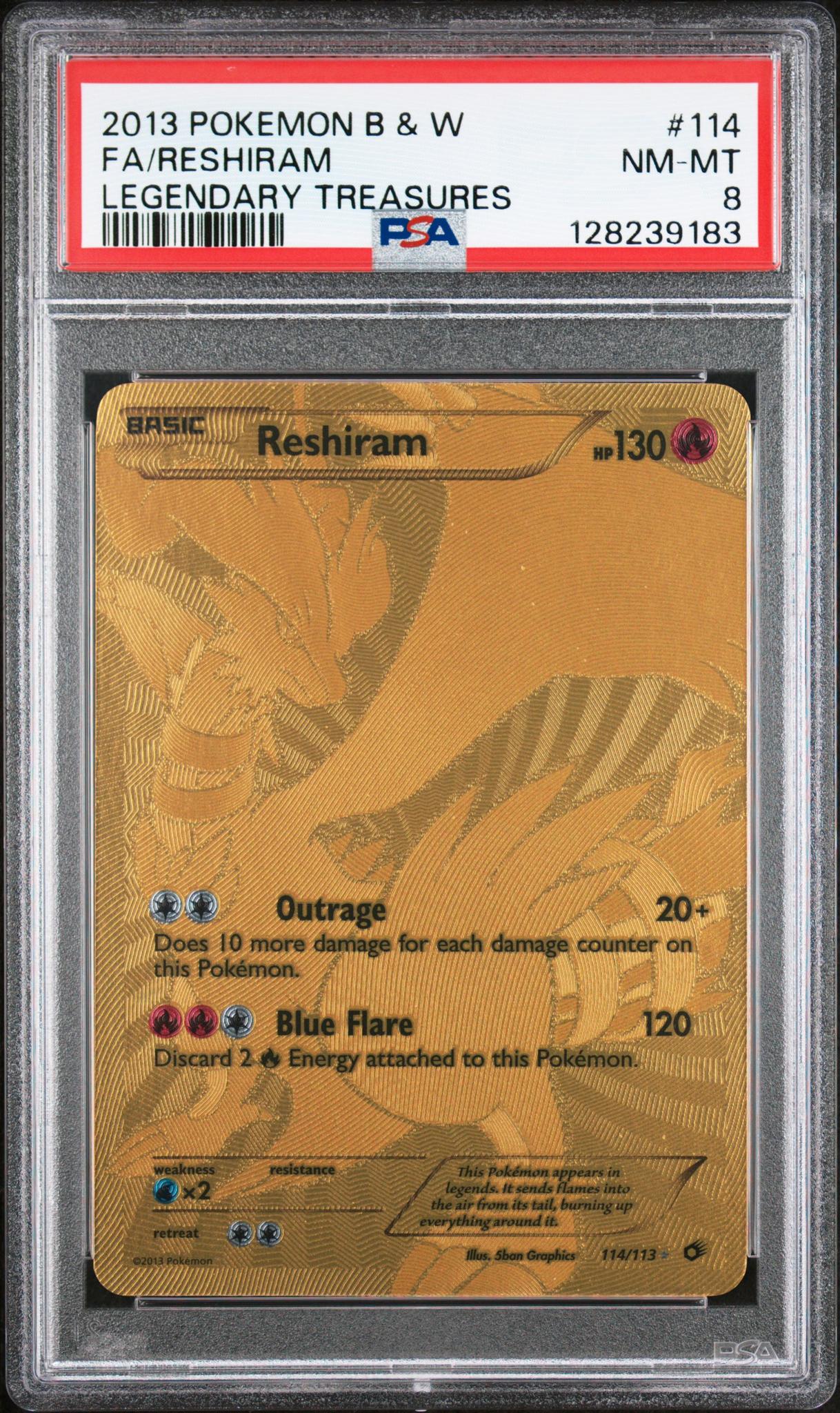 1774363294136067746_1_20260324144149_1.jpg 2013 Pokemon Black and White Legendary Treasures Reshiram #114 PSA 8 - Image 1