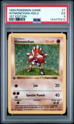 1999 Pokemon Base Set Holo 1st Edition Hitmonchan #7 PSA 5