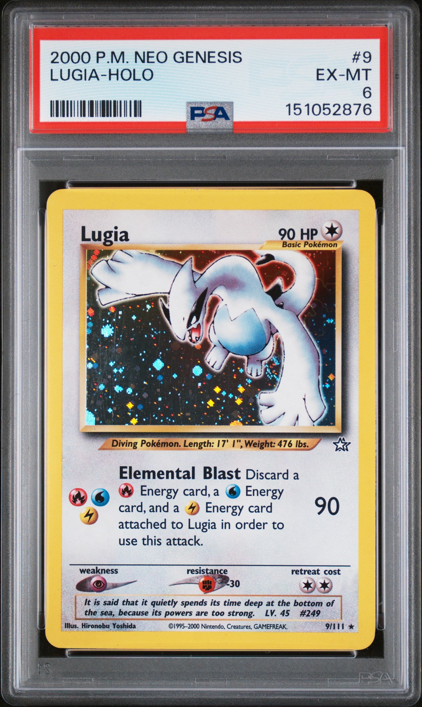 1774473229026884819_1_20260325211403_1.jpg 2000 Pokemon Neo Genesis Holo Lugia #9 PSA 6 - Image 1