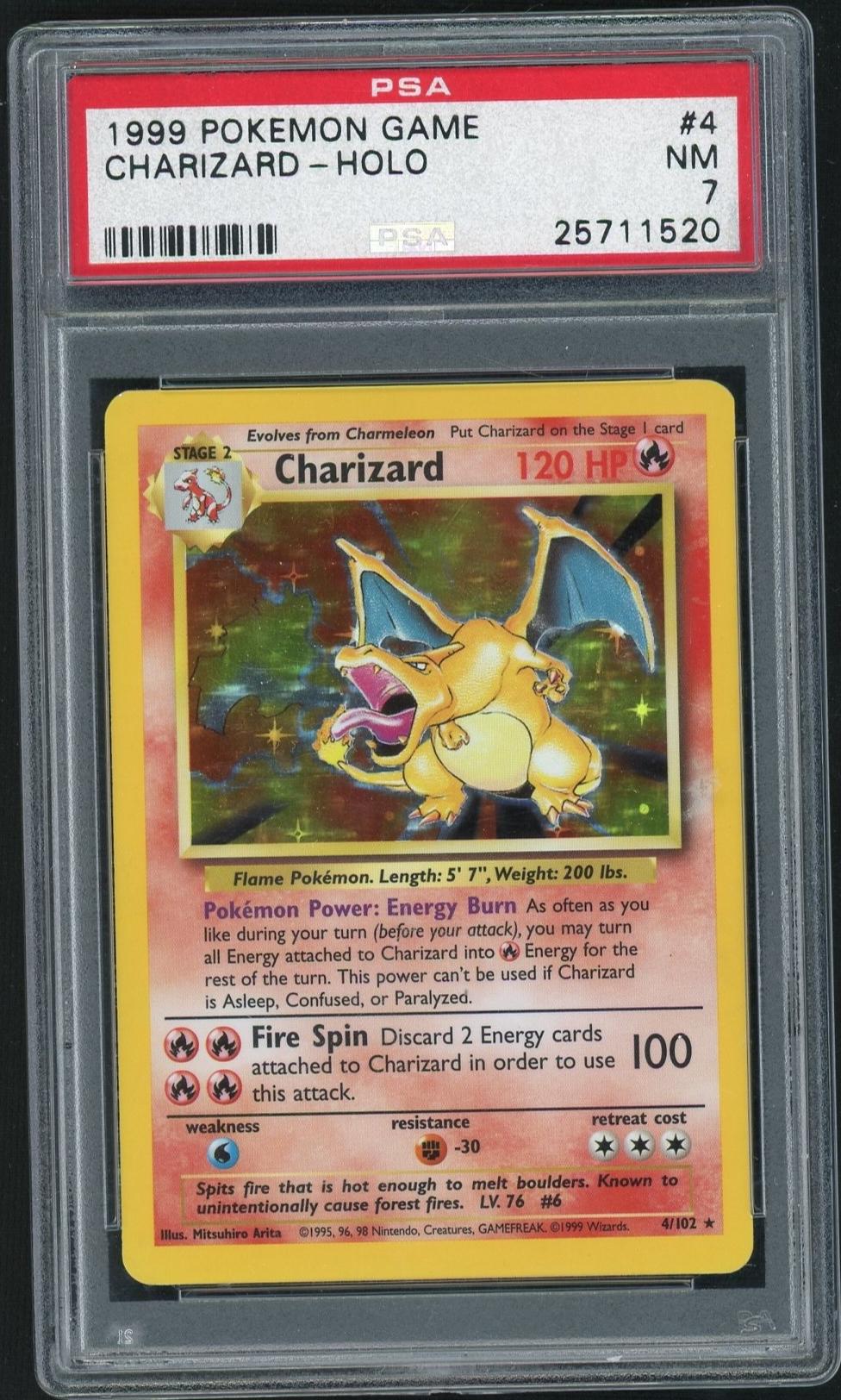 25711520_1_A_20260219174646_1.jpg 1999 Pokemon Base Set Holo Charizard #4 PSA 7 - Image 1