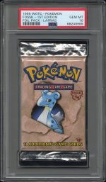 1999 Wotc-Pokemon Fossil Foil Pack 1st Edition Foil Pack-Lapras Fossil St Edition PSA 10