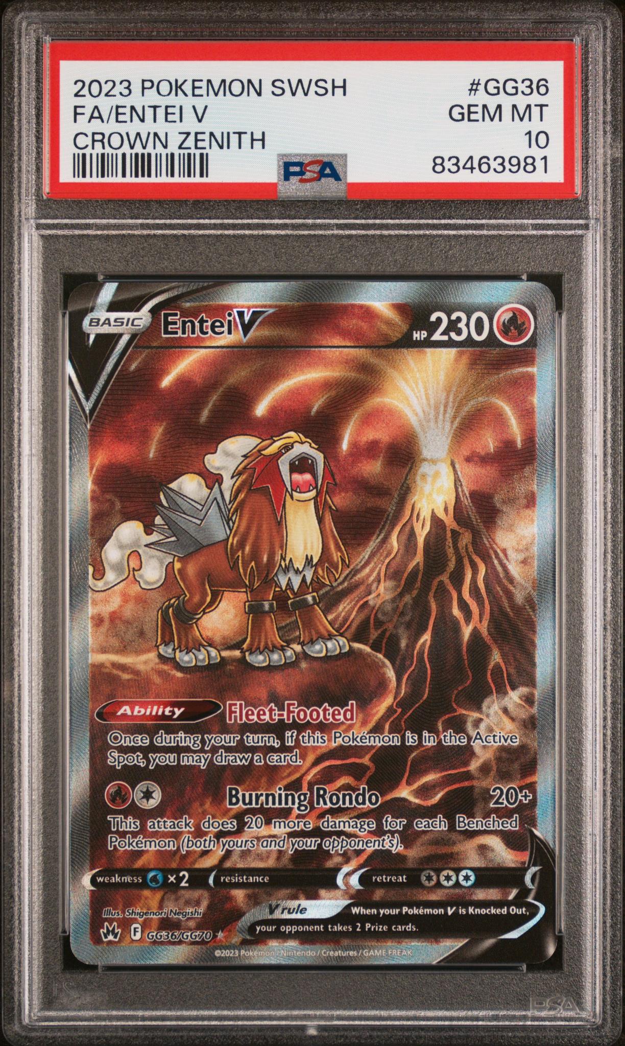 83463981_1_20251009133020_1.jpg 2023 Pokémon Sword & Shield Crown Zenith Galarian Gallery Entei #GG36 V PSA 10 - Image 1