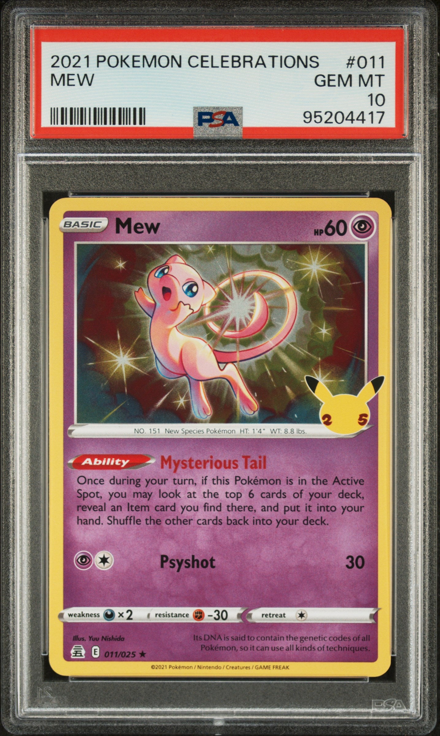 95204417_1_20251126213110_1.jpg 2021 Pokemon Celebrations Mew #11 PSA 10 - Image 1