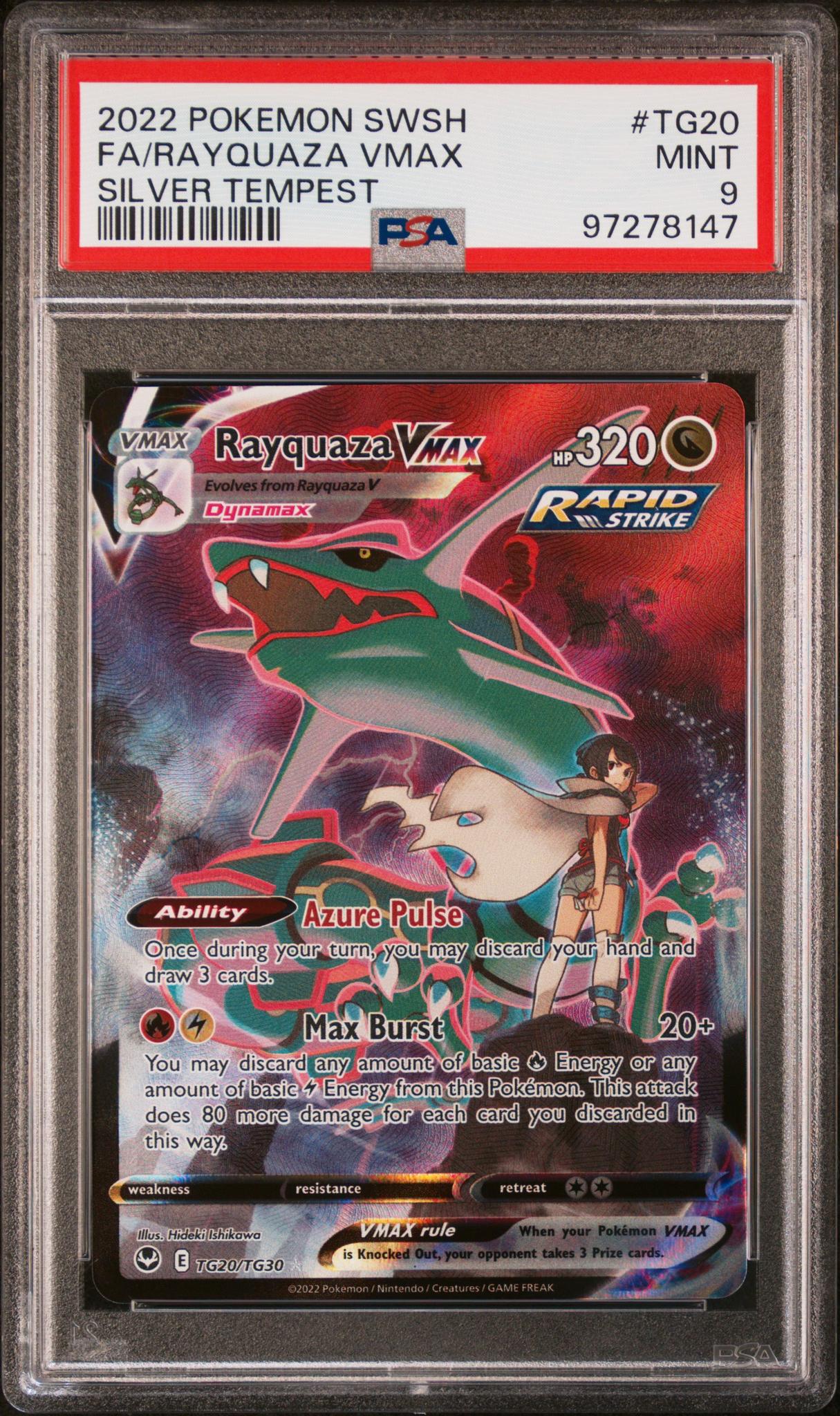 97278147_1_20251009135032_1.jpg 2022 Pokémon Sword & Shield Silver Tempest Trainer Gallery Rayquaza #TG20 PSA 9 - Image 1