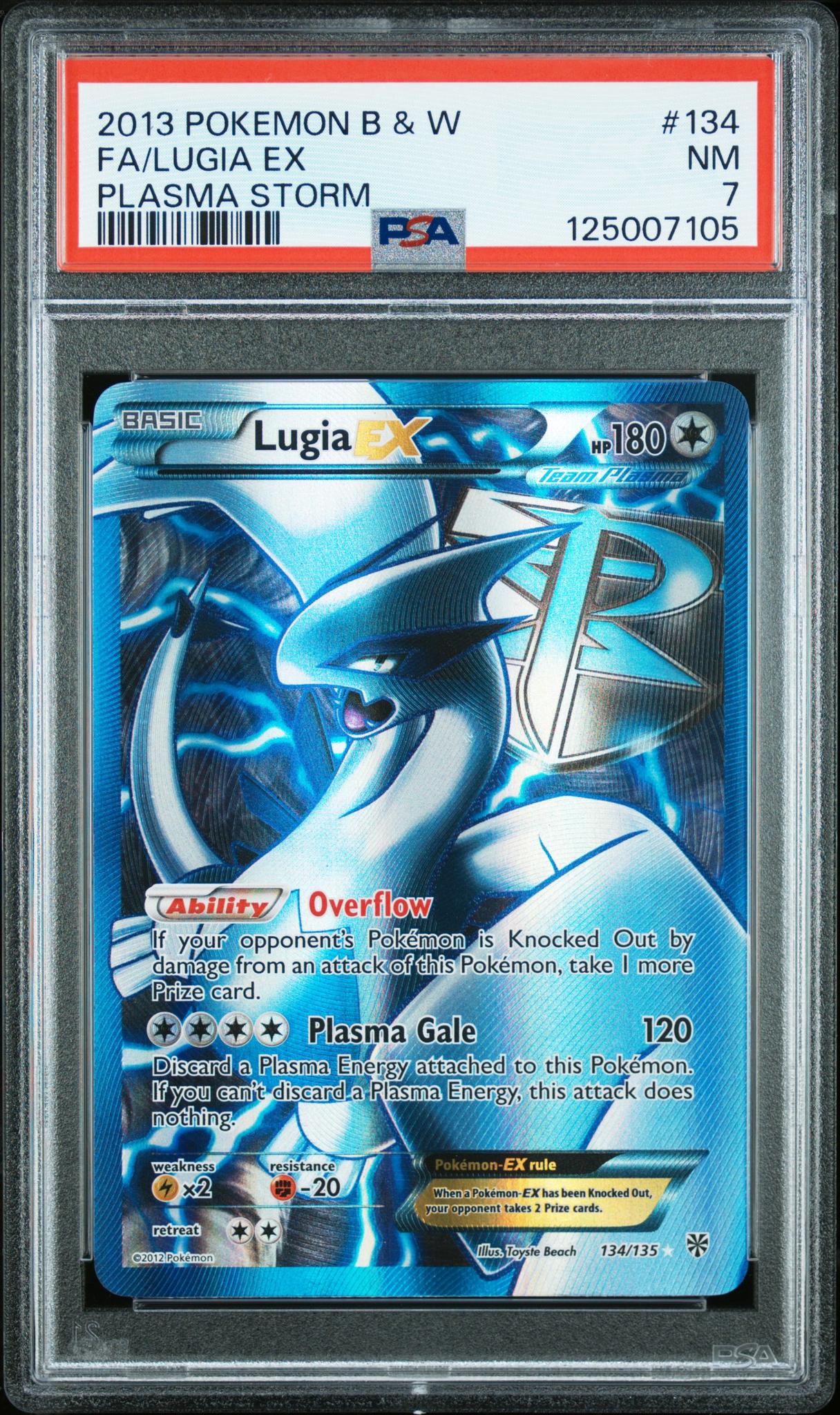 CF000234_1_20260127150712_1.jpg 2013 Pokemon Black and White Plasma Storm Lugia Ex #134 PSA 7 - Image 1