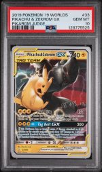 2019 Pokemon 2019 World Championships Deck: Pikarom Judge Pikachu Zekrom Gx #33 PSA 10