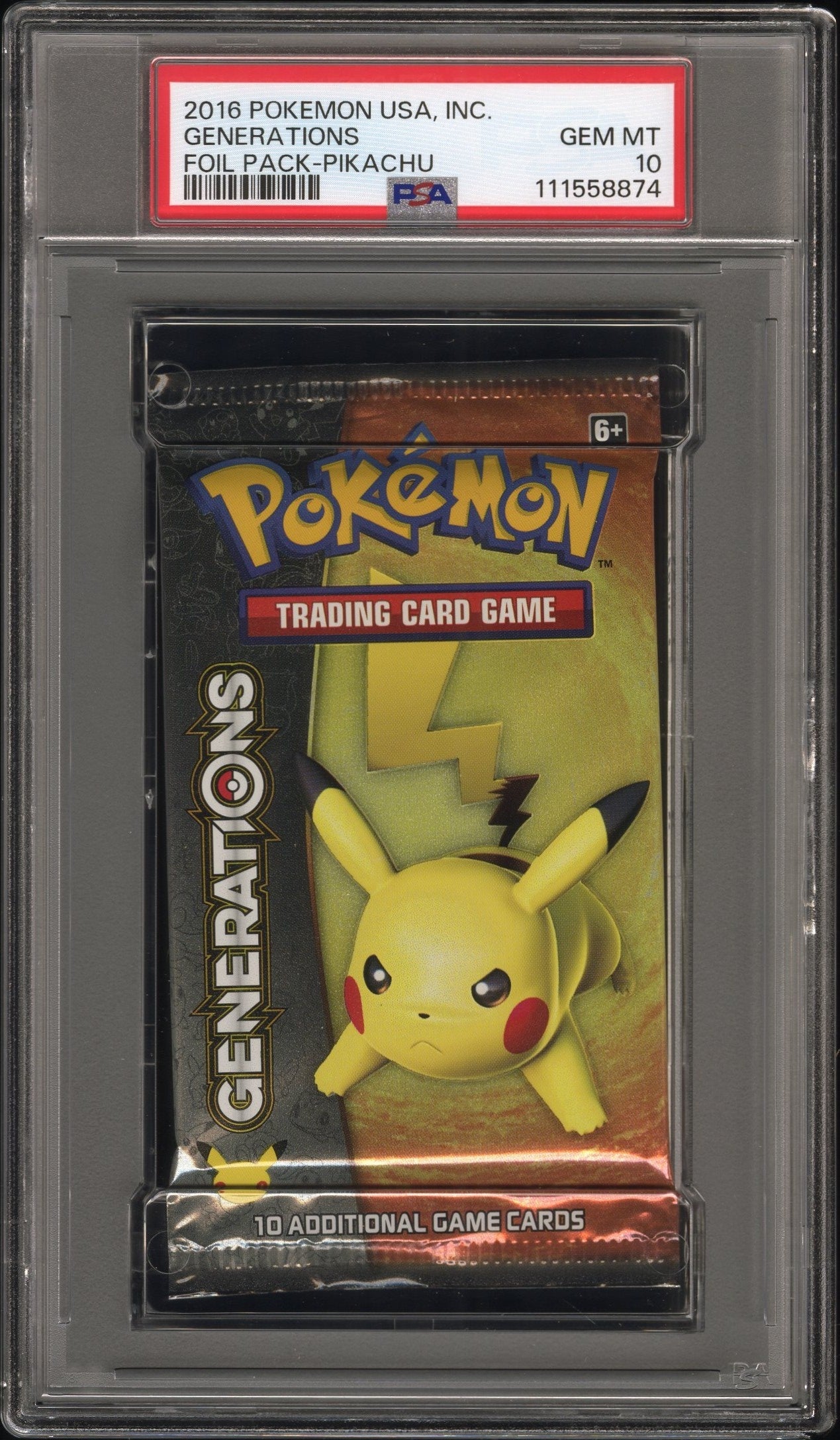CF000881_1_20260130215736_1.jpg 2016 Pokemon Usa, Inc. Generations Foil Pack Pikachu Foil Pack PSA 10 - Image 1