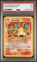 1999 Pokemon Base Set Holo Charizard #4 PSA 3