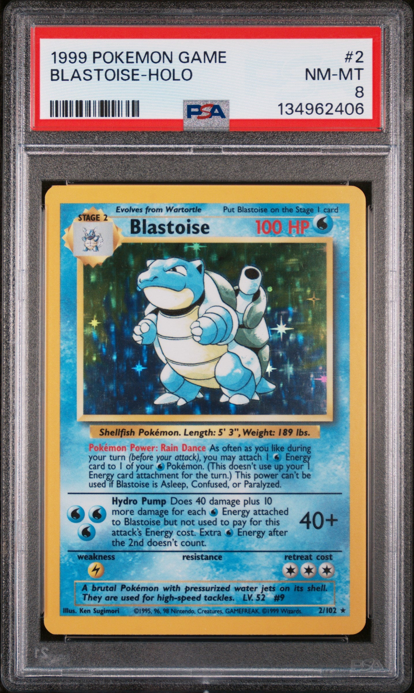 CF001198_1_20260203191252_1.jpg 1999 Pokemon Game Holo Blastoise #2 PSA 8 - Image 1