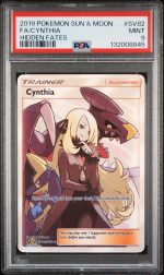 2019 Pokemon Sun and Moon Hidden Fates Cynthia #SV82 PSA 9