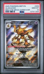 2025 Pokemon Mega Evolution Black Star Promo Mega Gardevoir Elite Trainer Box Alakazam #009 PSA 10