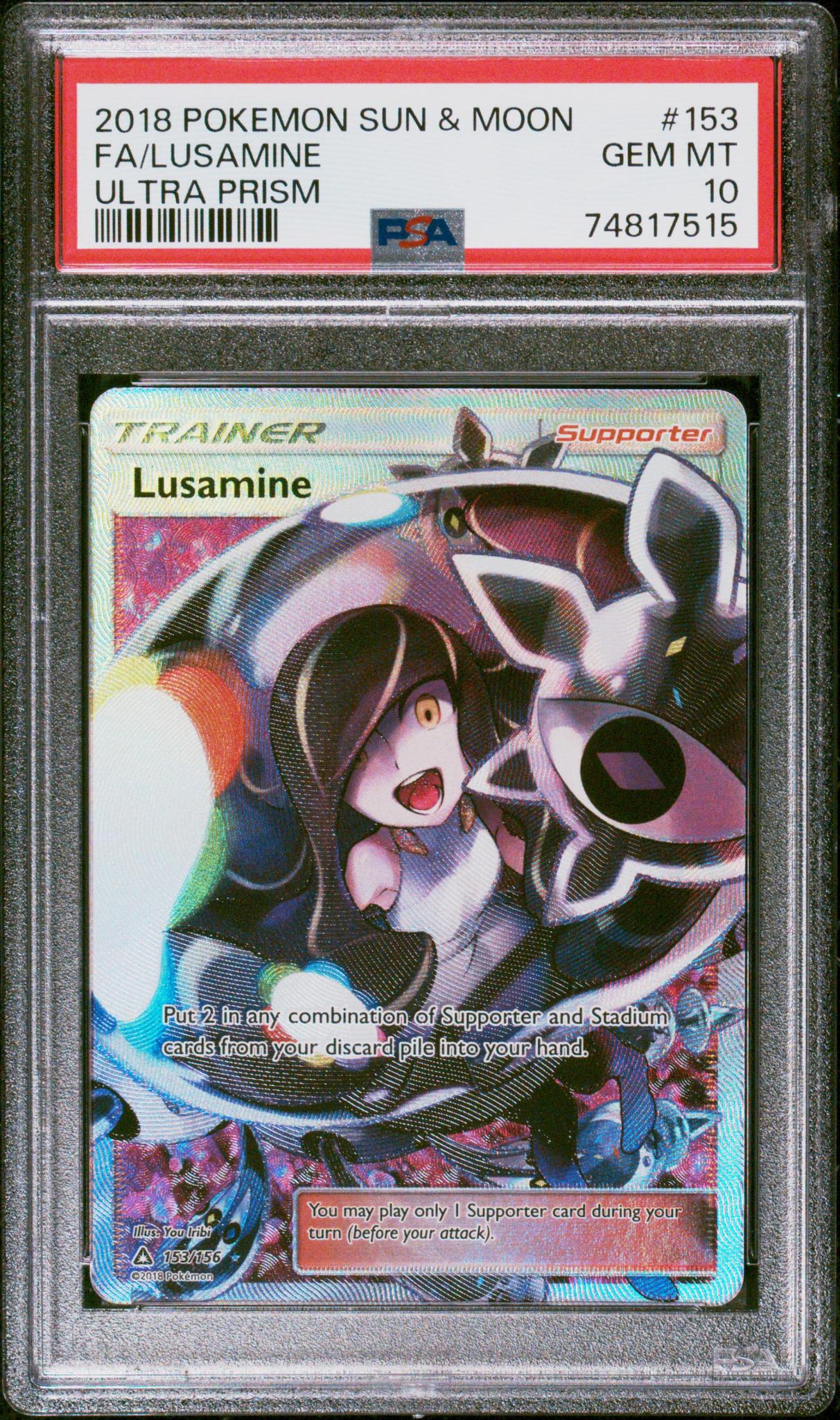 CF001495_1_20260211173225_1.jpg 2018 Pokemon Ultra Prism Ultra Rare Lusamine #153 PSA 10 - Image 1