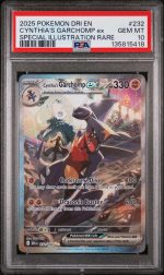 2025 Pokemon Scarlet and Violet Destined Rivals Special Illustration Rare Cynthia's Garchomp Ex #232 PSA 10