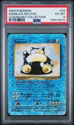 2002 Pokemon Legendary Collection Reverse Holo Snorlax #64 PSA 6