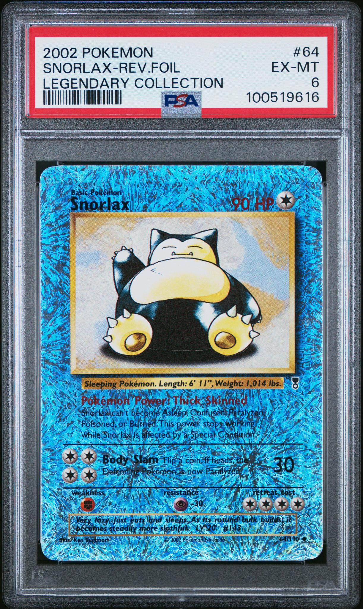 CF001562_1_20260212205026_1.jpg 2002 Pokemon Legendary Collection Reverse Holo Snorlax #64 PSA 6 - Image 1