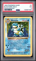 1999 Pokemon Base Set Holo Shadowless Blastoise #2 PSA 5 139887968