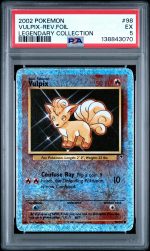 2002 Pokemon Legendary Collection Reverse Holo Vulpix #98 PSA 5