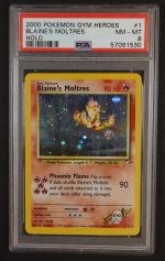 2000 Pokemon Gym Heroes Holo Blaine's Moltres #1 PSA 8