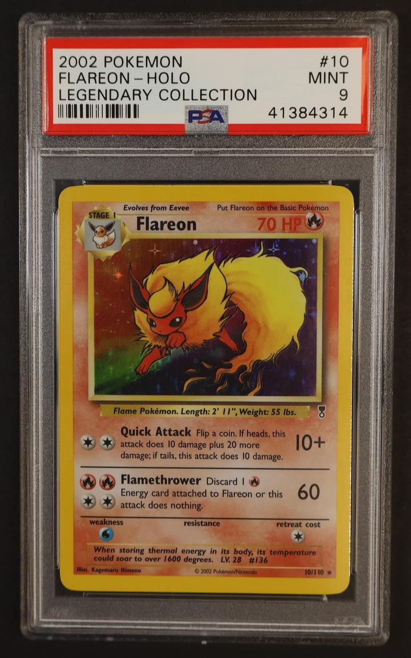 IMG_0106_20260226085109_1.jpg 2002 Pokemon Legendary Collection Holo Flareon #10 PSA 9 - Image 1