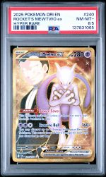 2025 Pokemon Dri En-Destined Rivals 240 Rocket's Mewtwo Ex Hyper Rare - PSA 8.5