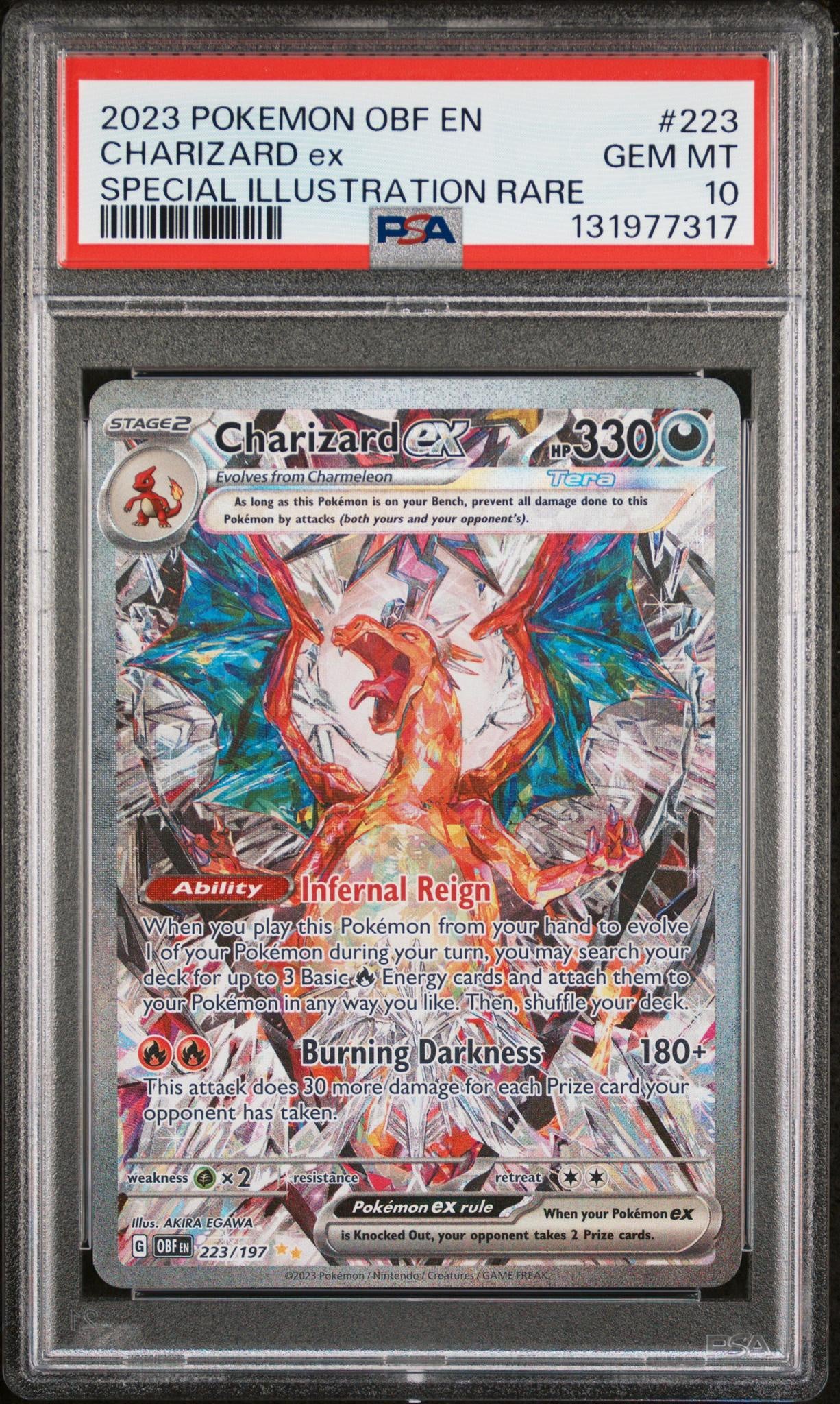 cf000660_1_20260225220929_1.jpg 2023 Pokemon Scarlet and Violet Obsidian Flames Special Illustration Rare Charizard Ex #223 PSA 10 - Image 1