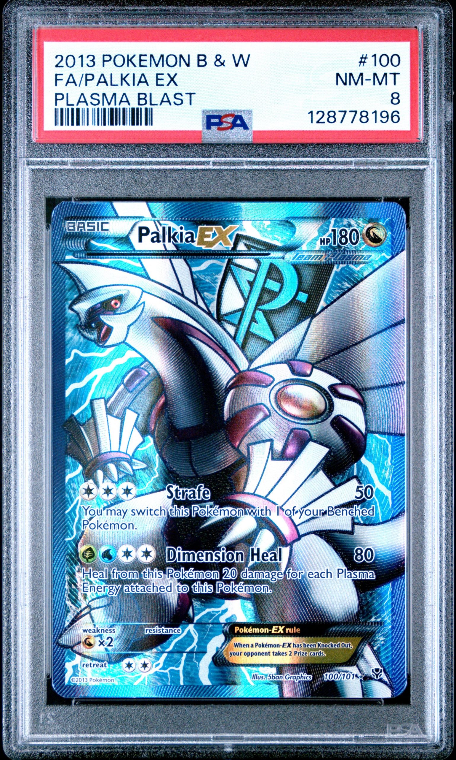 i9z_ZBiWt0aXnKg3ptr5Wg.jpg 2013 Pokemon Black & White Plasma Blast 100 Palkia Ex - PSA 8 - Image 1