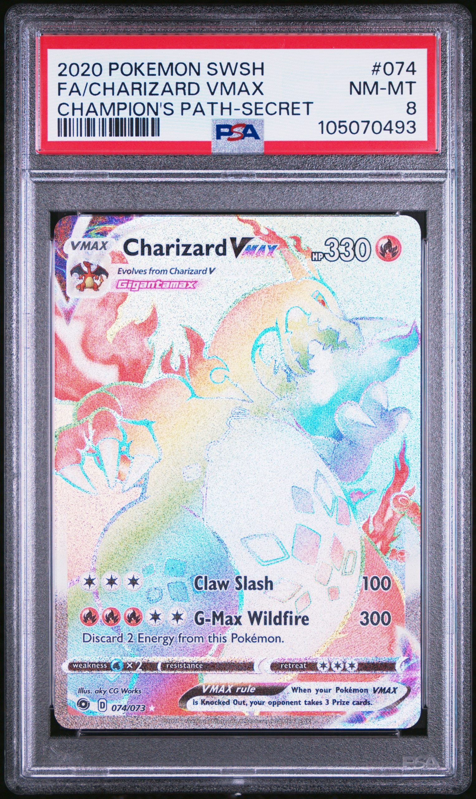 nmNnHwd4XU-udkHX7Q5TIQ.jpg 2020 Pokemon Sword & Shield Champion's Path 074 Charizard VMax - PSA 8 - Image 1