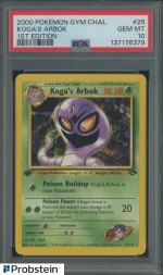 2000 Pokemon Gym Challenge 1st Edition #25 Koga's Arbok PSA 10 GEM MINT