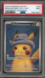 Pokemon Pikachu with Grey Felt Hat Van Gogh Full Art Promo SVP EN 085 PSA 9 Mint