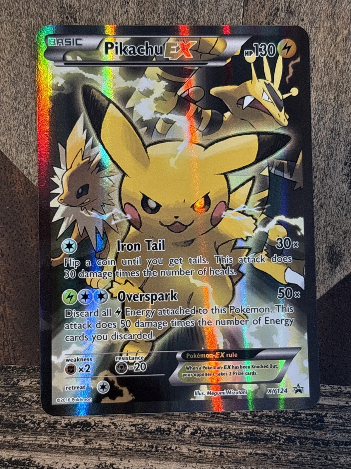 s-l1600 (1) Pokémon Pikachu EX Full Art Promo Holo Electric Card XY124 2016 - Image 1